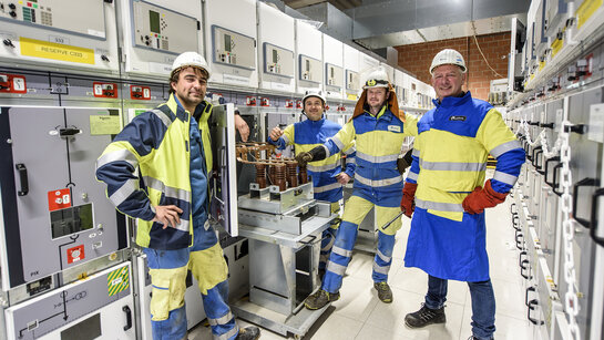 Verschillende techniekers van Fluvius