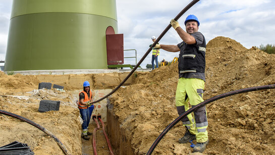 Werken aan een windmolen