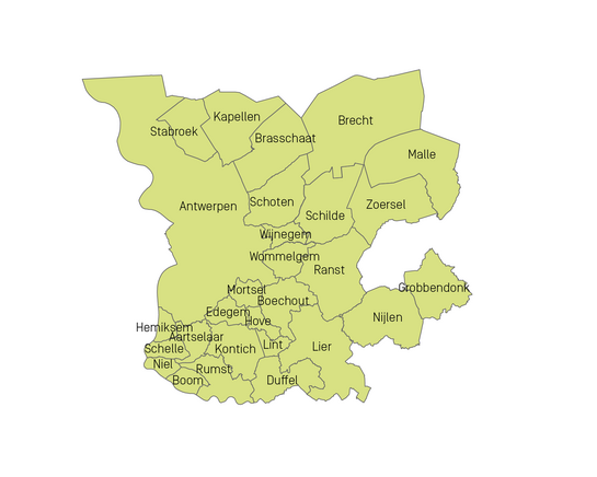 Werkingsgebied Fluvius Antwerpen